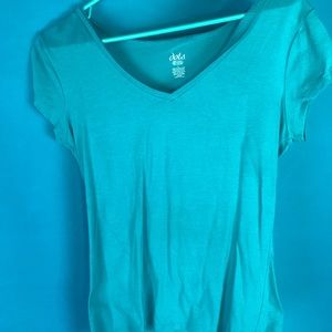 SIMPLE Turquoise V NECK Large